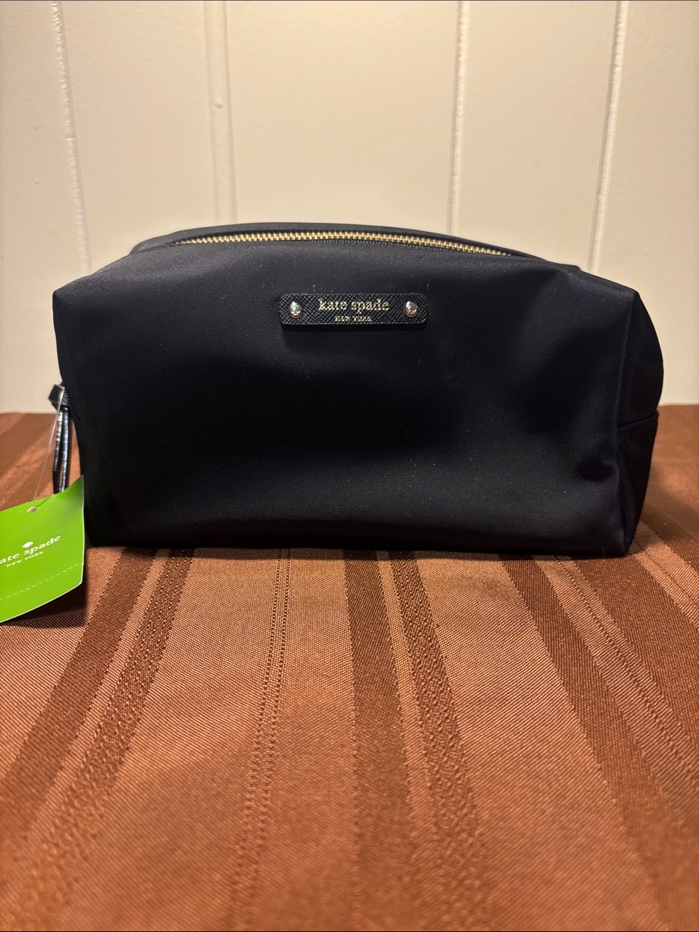 NWT Kate Spade Carter Nylon Cosmetic Pouch – Black Makeup Travel Bag